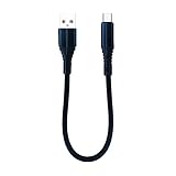 AXYO Type-C ケーブル 3A 急速充電 高速データ転送 20cm 短い USB-C 充電ケーブル 高耐久 ナイロン編み USB タイプCポートのデバイスに対応 0.2m ブラック
