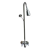 LASCO 08-2151 3/8-Inch Center Bath Cock with Diverter Spout, 50-Inch Riser, Shower Head and Support 