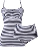 犬印本舗 産後ママの為の授乳キャミソールセット　ボーダー柄 (Ｌネイビー)