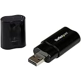 StarTech.com USB接続ステレオオーディオ変換アダプタ ヘッドフォン/マイク用3.5mmミニジャック USB-A オス - 2x 3.5mm 3極ミニジャック メス ICUSBAUDIOB