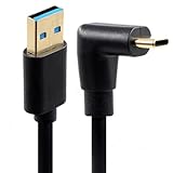 ViViSun USB Type C ケーブル USB3.0 Type-Cケーブル 90度 L型 USB-A to USB-Cケーブル 高耐久 急速充電 高速データ転送 TPEシールド (ブラック, 上下L0.5M)