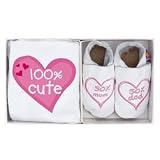 100% Cute Pink Gift Set - Age 6-12 months/ baby clothes, vest and shoes/ newborn/ novelty baby cloth