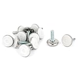 uxcell レベリングフット　家具アジャスター　メタル　丸いベース　調節可能なネジ　 M8 x 25mm　12個