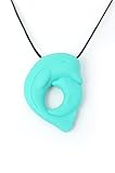 Silicone Teething Nursing Breastfeeding Chewable Necklace Pendant - Mother & Baby Dolphin by Bitey B