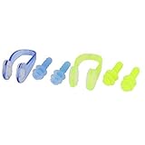 DealMux水泳ダイビングシリコーン耳栓プラスチックノーズクリップ2ペアイエローブルー