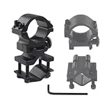 ProWildGear スコープマウント 25.4mm 脱着可能なバレルアダプター付き 懐中電灯用 20mm カティニーレールマウント