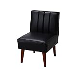 ブラック／【1人掛け】1人掛けソファ 高級感 レザー生地 オシャレ 木目 ウレタン塗装