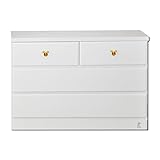 アルファタカバ ディズニー家具カラフルキッズチェストミッキー取っ手付き 100cm幅3段ルミエールホワイト (クリスタルイエロー)