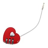 monkeyjack実用的ハートワイヤ組み合わせ南京錠ロック旅行Supplyジュエリーボックスレッド