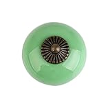 Homyl レトロ　丸い　プル ハンドル　セラミック+亜鉛合金製　引き出し　本棚 　キャビネット　食器棚　ドア　ノブ　取手　つまみ　全6色　 - 緑