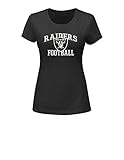 NFL Oakland Raidersレディース半袖クルーネックTシャツ、ミディアム、ブラック