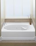 アンサンブル60 " x 36 " Whirlpool浴槽排水位置:左、仕上げ：アーモンド