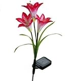 Dasukie　太陽光発電4LEDの色を変更するユリ花ガーデンライト芝生ランプ防水