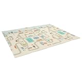 アンジュスマイル プレイマット 148x178x1cm コンパクト ベビーマット ベビークッションマット フロアマット XPE 折り畳み 防水 防音 リバーシブル 赤ちゃん 床暖房対応 ロードマップ柄