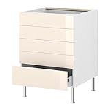 IKEA(イケア) FAKTUM アブストラクト イエローホワイト 60 cm 69905897 ベースキャビネット 引き出し5段付、アブストラクト イエローホワイト