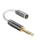 luxferre 4.4 mm 6.3 mm 変換 ケーブル 6.3 4.4 変換 0.1メートル 4.4 mm メス trs 6.35 mm ケーブル 4.4 mm バランス ケーブル マイク 6.3 mm 6.35 mm スピーカー ギター 6.35 ステレオ 標準 プラグ 延長 コード NW-WM1A NW-WM1Z NW-ZX300 TA-ZH1ES PHA-2A に対応 0.1m f-M