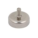 uxcell 磁石 丸型 ネオジム オスねじM4x8mm 直径20mm 9kg シルバートーン