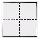 手書き マグネット 4マス 漢字練習 グリッド ホワイト プレート (14cmx14cm, 白)