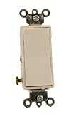 Leviton 5614-2W 15 Amp, 120/277 Volt, Decora Rocker Lighted Handle, Illuminated Off 4-Way AC Quiet S