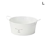 ブリキ製丸型プランターL 10-11 プランター ブリキ アンティーク ハーブ 花 ガーデン ガーデニング