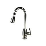 Nantucket Sinks KF-GNPD-1-SN Classic Single Handle Pull Down Gooseneck Faucet, Satin Nickel [並行輸入品]