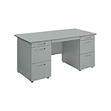 コクヨ(KOKUYO) 両袖机 事務用デスクSR型 W1600×D700×H700mm SD-SR167D33 グレー