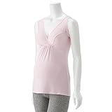 授乳対応マタニティノースリーブインナー　　ピンク　マタニティM