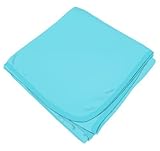 SheetWorld Soft & Stretchy Swaddle Blanket - Aqua - Made In USA by sheetworld