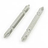 uxcell PH2ドライバービット　ねじ回し　スクリュードライバービット　シルバートーン　両頭　磁気チップ　2個セット