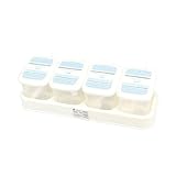 uxcell 塩スパイス調味料容器 　調味料スパイスコンテナ 　4 スプーン付　ボックスコンテナ　長方形形状　プラスチック