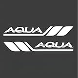 適用 アクア AQUA フェンダー ステッカー 車用 防水 耐熱 簡単取り付け 傷隠し エンブレム デカール シールリア フェンダー ドア サイド ガラス サイドスカート 対応 DIY 外観アップグレード 車 個性化 アクセサリー (ホワイト, アクア AQUA) [並行輸入品]