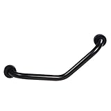 バスルーム手すり 安全手すり 壁掛け式タオル掛け 浴室/トイレ/段階 高齢者/幼児向け お風呂転倒防止 ブラックコーティング ステンレス製 43cm