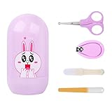 MyArmor ４in1 ベビー 爪切り ベビーネイルクリッパー 爪切りはさみ ベビー爪やす 赤ちゃん マニキュアツール 丸い頭はさみ 怪我防ぐ 安全 使いやすい ポータブル 携帯便利 (パープル)