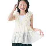 [コカ] チュールVネックトップス ドット L
