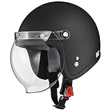 リード工業(LEAD) バイク用ジェットヘルメット MOUSSE(ムース)マットハーフブラック フリー(57-60cm未満) -