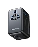 【最新改良型・より小さい！】 MOMAX 変換プラグ PD 100W GaN 急速充電 全世界対応 6台同時充電 2*PD USB-C+2*QC USB-A 海外用コンセント 2個AC差込口 海外変換プラグ C/BF/O/Aタイプ ヨーロッパ/韓国/イギリス/アメリカ/オーストラリアなどの国に対応 パソコン コンパクト