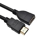 ALLVD HDMI延長線（オス-メス）1 m HDMI 2.0高速メッキ4 K Fire TV Stick、HDTV PC、PS4/PS3、ディスプレイ等対応（黒）