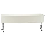 ミーティングテーブル・会議テーブル/【跳ね上げテーブル・幅1800×奥行き600mm】パネル付き カラー:オーク