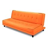 リート ソファベッド 3人掛け 幅180cm (オレンジ)