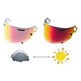 Wayocfei VAS-V MV シールド PHOTOCHROMIC(フォトクロミック)ヘルメット 適合：RX-7X アストラル-X アストロGX ラパイドネオ ベクター-X ASTRAL-X ASTRO-GX RAPAIDE-NEO VECTOR-X XD ヘルメット・バイザー 紫外線 吸収 バイクヘルメットアフターマーケット交換 (Photochromic-revo Red)