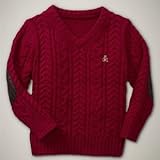 GAP（ギャップ）baby GAP ねじり編み Vネック セーター 長袖 （小豆色） (6-12M（6ヶ月-1歳）) [並行輸入品]