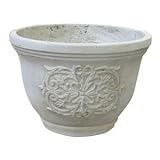 植木鉢/プランター アンティーク ホワイトガーデン 【ラウンド型/外径26cm】 底穴有り 〔ガーデニング用品/園芸〕