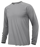 [KEFITEVD] ラッシュガード メンズ 長袖 夏 無地 ロングtシャツ ポリエステル スポーツ ジム tシャツ オーバーサイズ サーフィン マリンスポーツ 通気 ライトグレー S