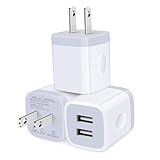 USB充電器 2ポート ACアダプター 5V/2.1A急速充電 USB コンセント 3個セット/PSE認証/コンパクト Hootek USB電源アダプター iPhone 11/11Pro/11Pro Max/X/Xs/Xr/8/8Plus/7/6/Se(第1世代)、iPad、Galaxy、Huawei、HIC、Nokia、などiPhone&Android各種Type-A 機器対応(ホワイト)