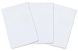 3 White Toddler Pillowcases - For Pillows Sized 13x18 and 14x19 - 100% Cotton With Soft Sateen Weave