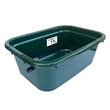 五色アクア メダカ飼育容器 75リットル 深緑（ダークグリーン） オーバーフロー仕様（流出防止キャップ付）金魚や小亀の飼育ケース 屋外越冬にも最適 睡蓮などのビオトープにも
