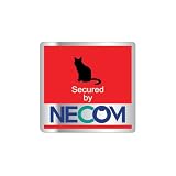 ネコム防犯風パロディステッカー, 耐水・屋外対応, ジョークグッズ, 玄関・窓・車用, 猫デザイン (黒猫, シルバー, 5cm)