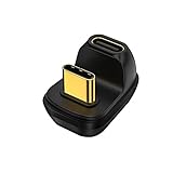 USB C 180度アダプター U字型USB Cアダプター 40gbps USB Type Cオス-メスコネクターアダプター 100W高速充電対応 ブラック(1パック)