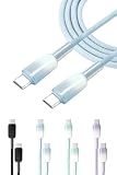 シズカウィル Type C ケーブル データ転送 500MHz 480Mbps 充電ケーブル ポリエステル 断線防止 柔らかい テレワーク リモート 在宅勤務 Type-c機種対応 60W 急速充電 ブルー 1.0m 1個入り