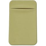 [Plus Nao] プラスナオ カード収納ポケット 背面ポケット スマホ用 携帯用 粘着式 カード入れ カードケース ICカード 定期 紙幣 鍵 イヤホン - ダークカーキ